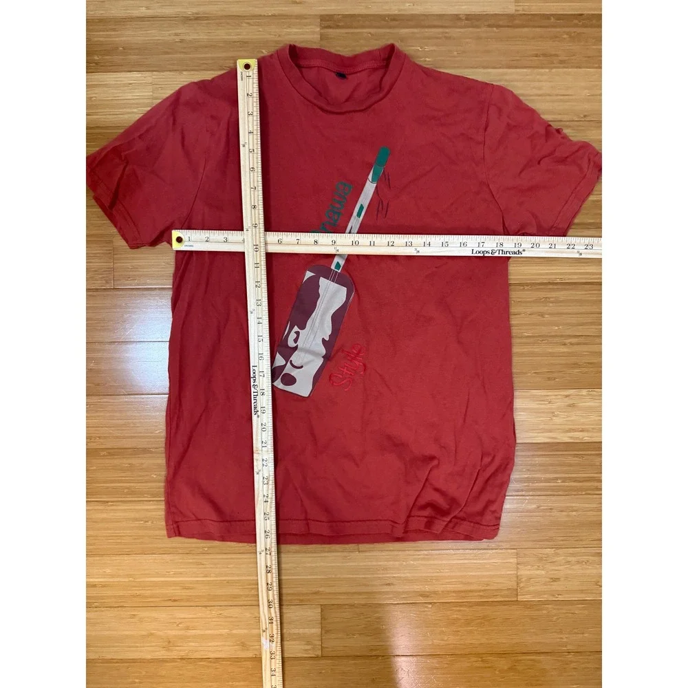 Gnawa Style Graphic T-Shirt Mens Large Red Short Sleeve Cotton Morocco Tee